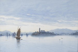 真珠河、マカオの眺め 作： Eduard Hildebrandt